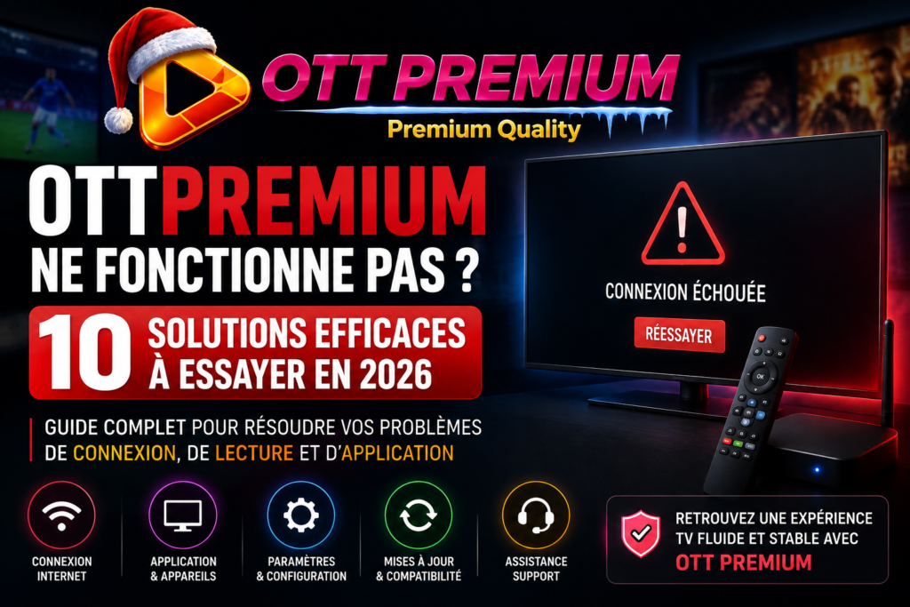 OTTPremium ne fonctionne pas : 10 solutions en 2026